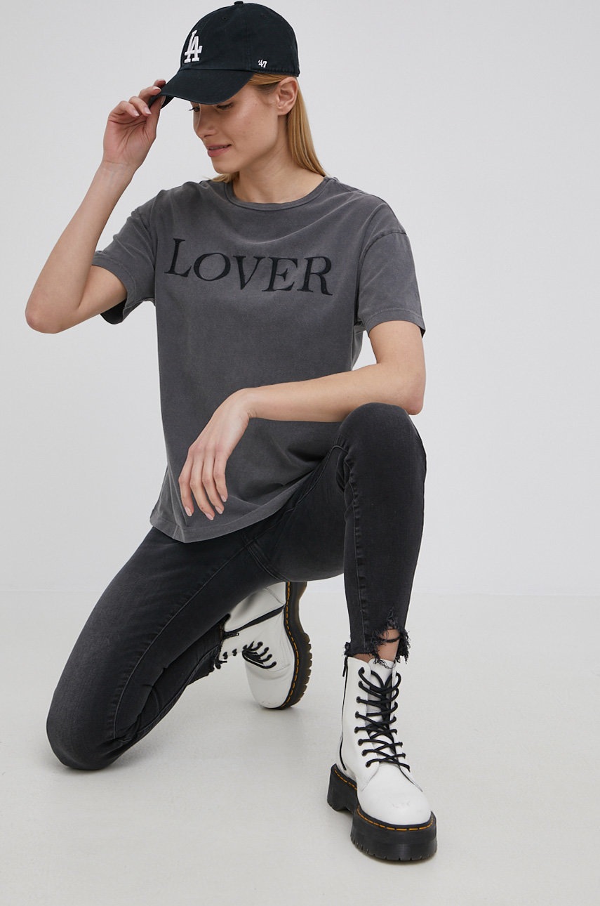

Памучна тениска Vero Moda в черно, Черен