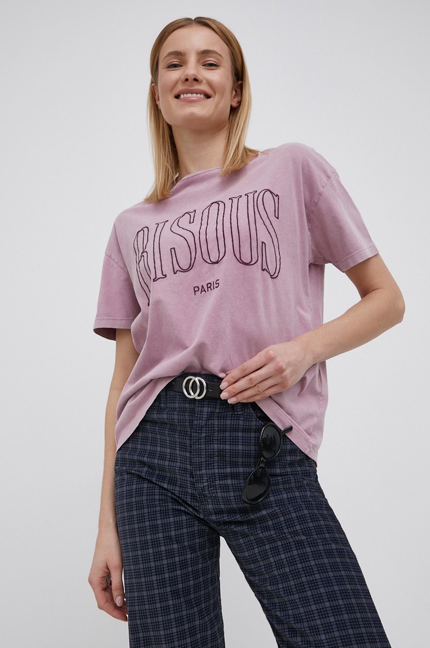 

Памучна тениска Vero Moda в розово, Розов