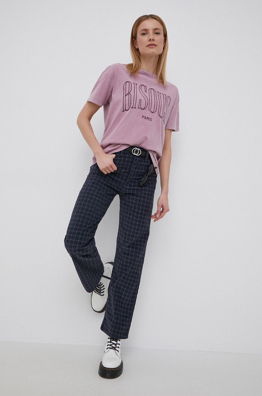 

Хлопковая футболка Vero Moda цвет розовый