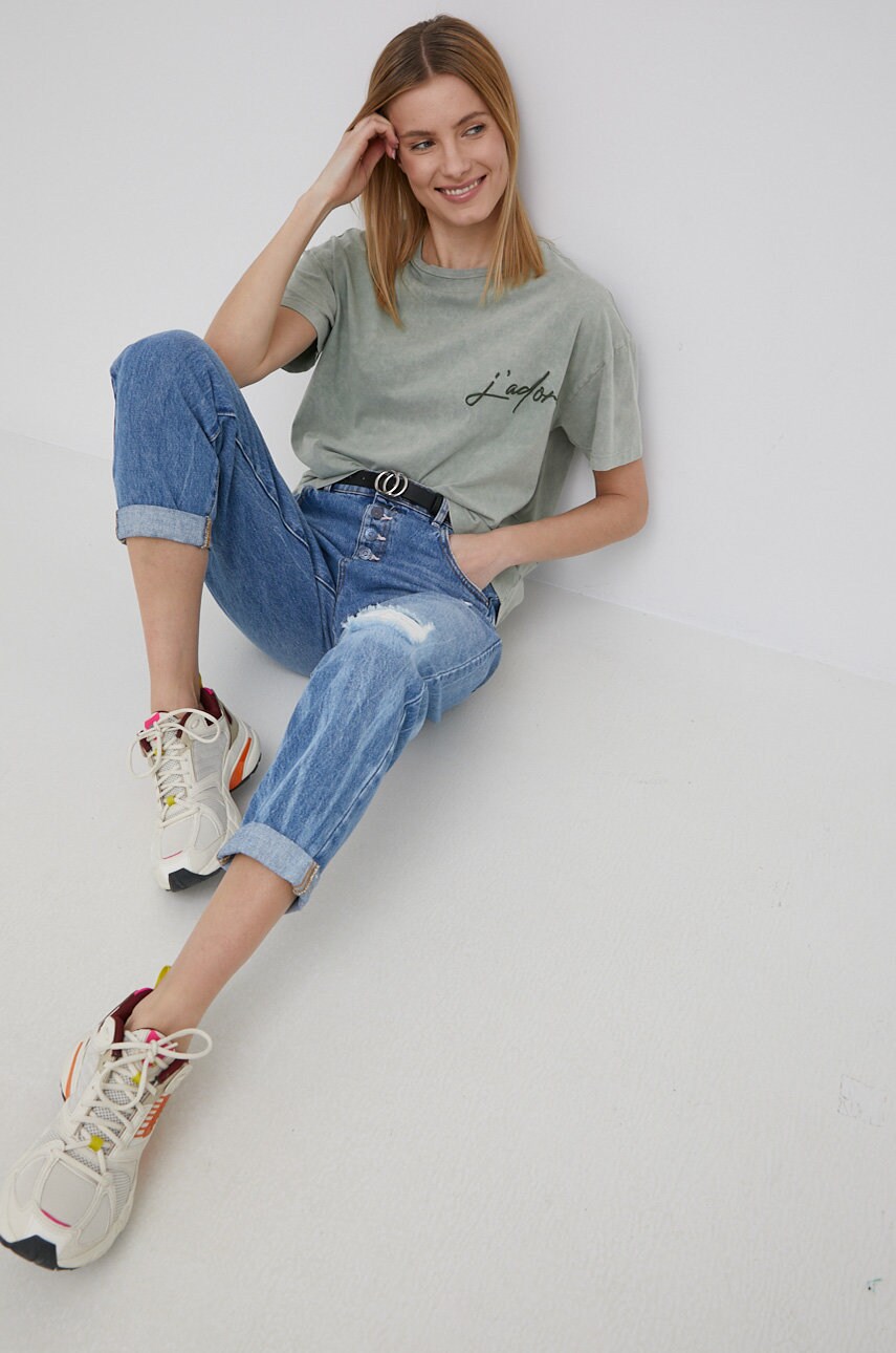 

Бавовняна футболка Vero Moda колір зелений