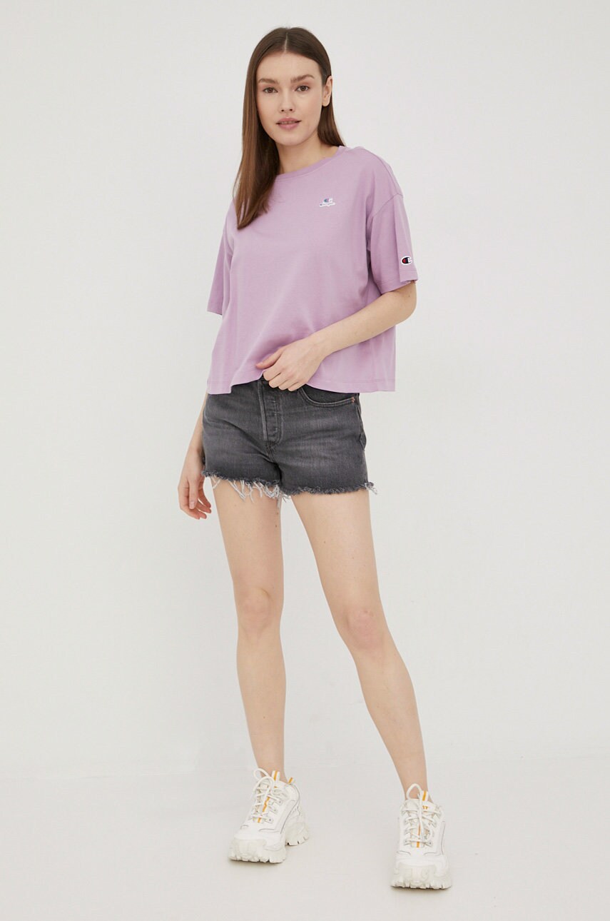 Champion tricou din bumbac 114930 culoarea violet
