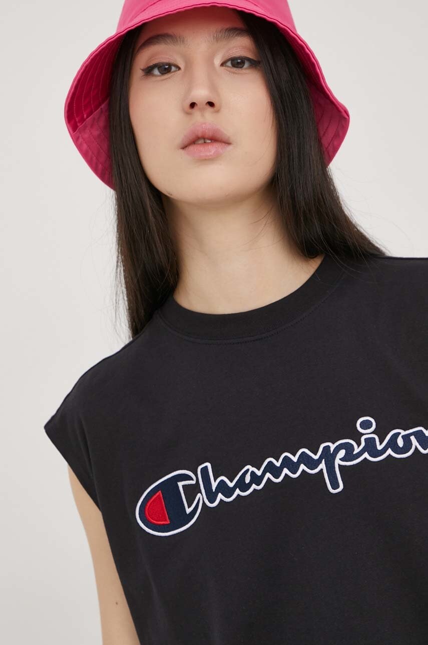 Champion top din bumbac 114932 culoarea negru