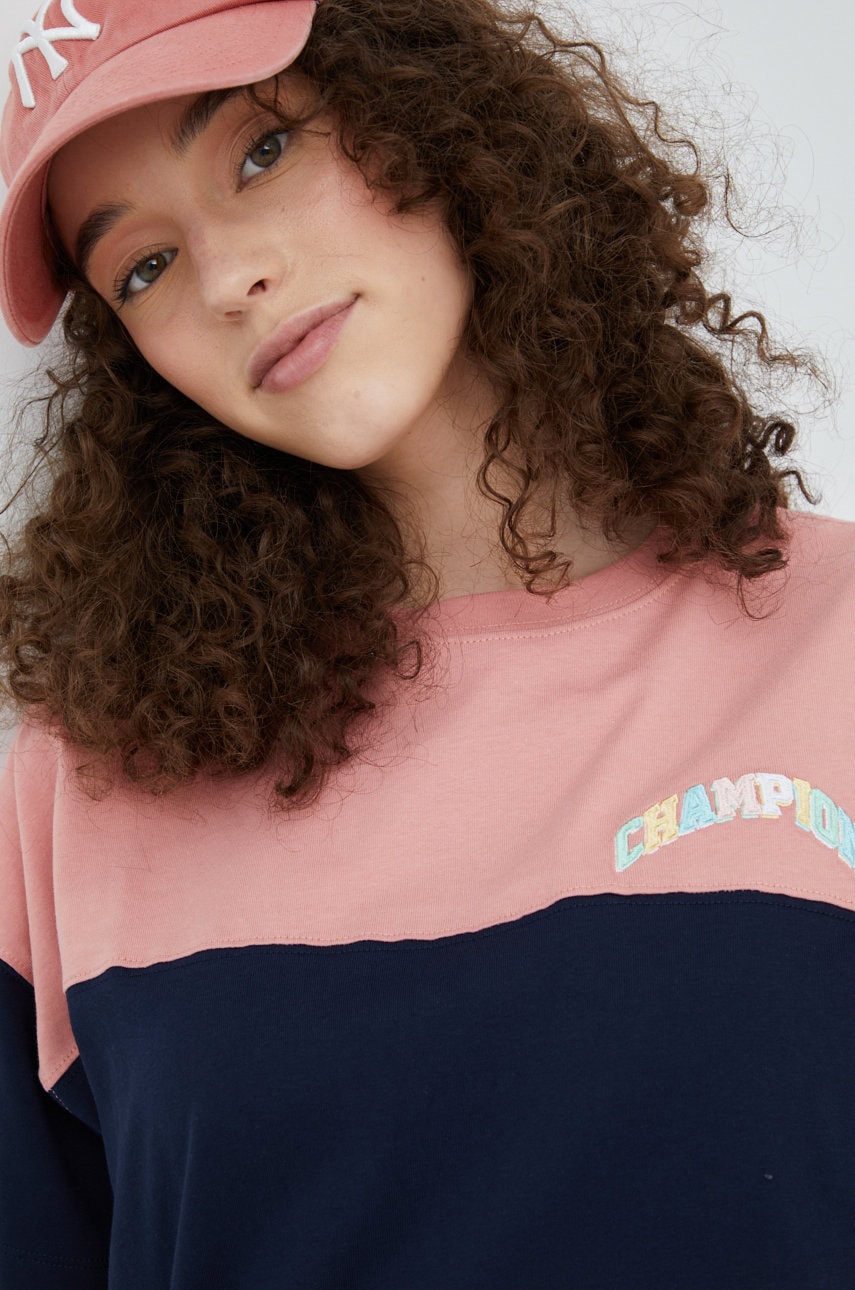 Champion tricou din bumbac 114968 culoarea albastru marin