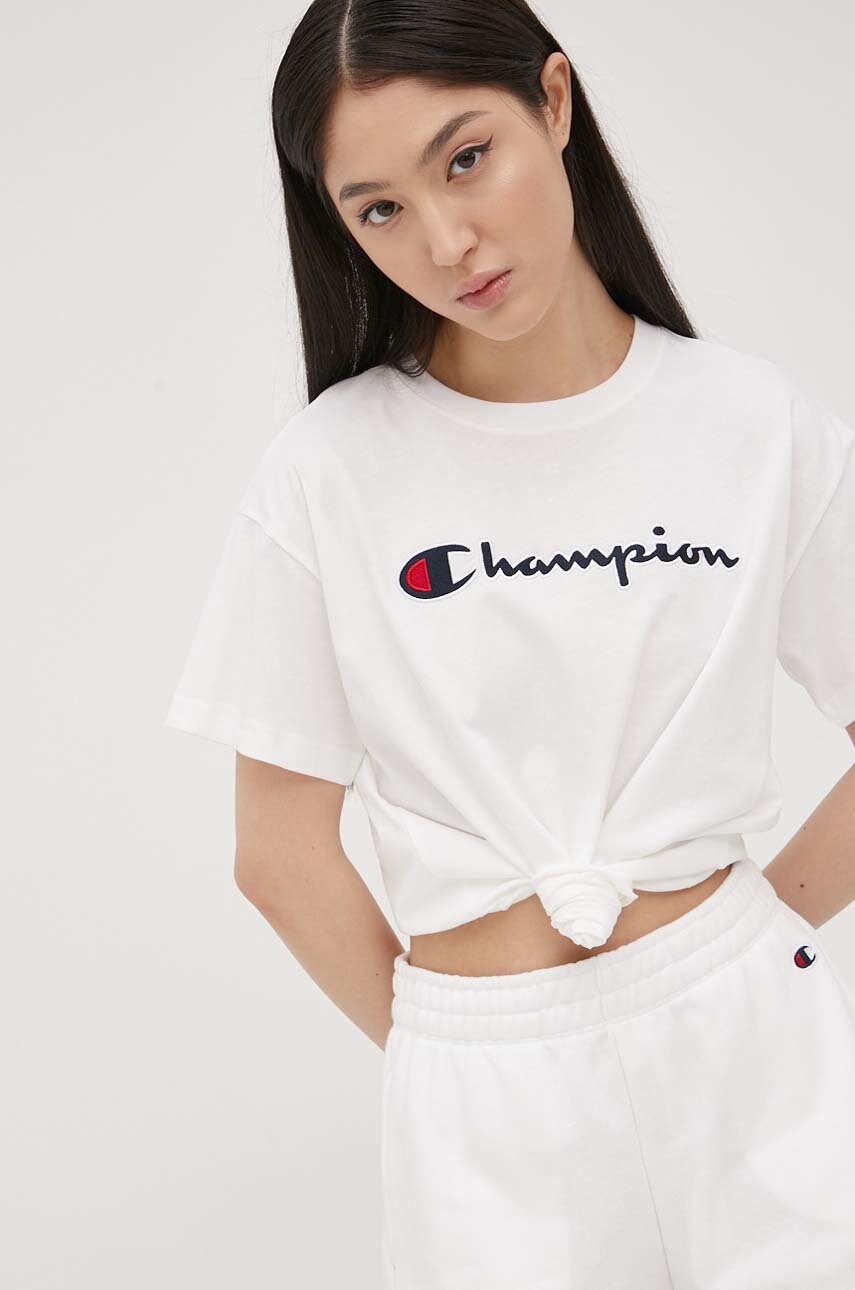 Champion tricou din bumbac culoarea alb answear.ro