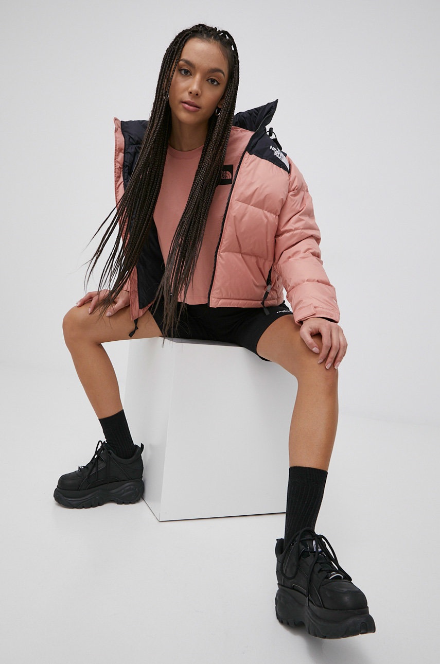 

Бавовняна футболка The North Face колір рожевий