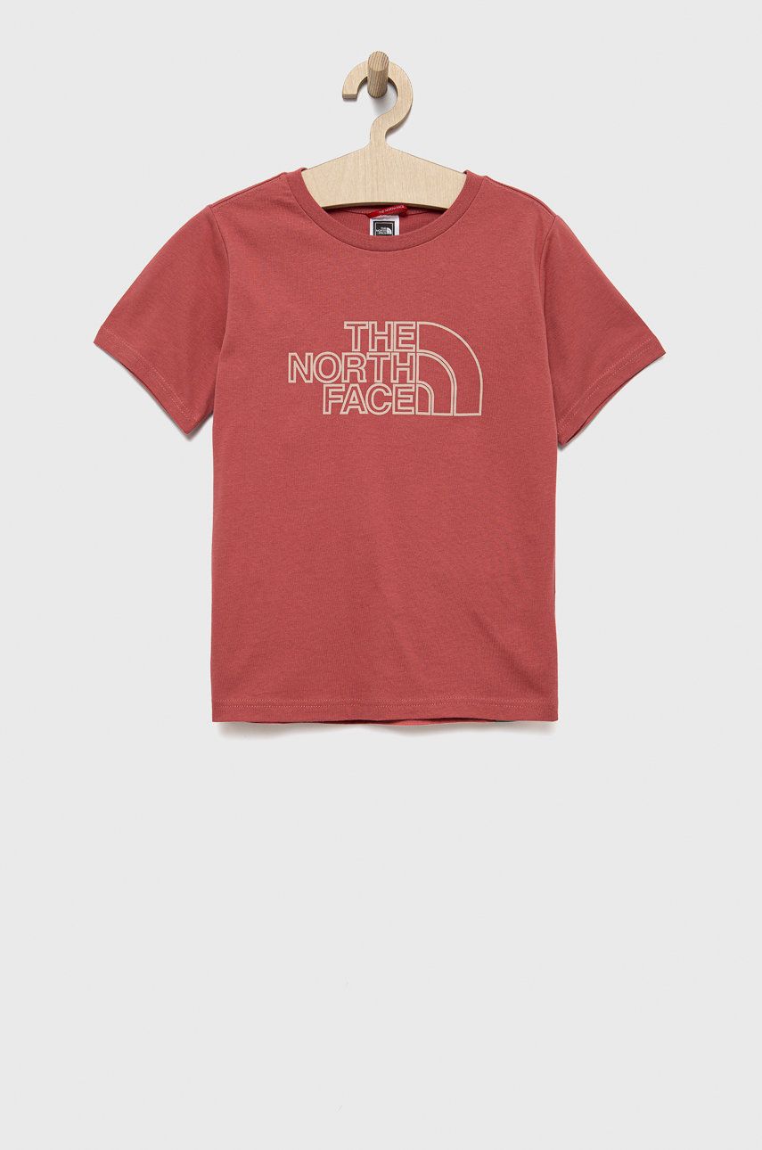 Dětské bavlněné tričko The North Face růžová barva - růžová -  100% Bavlna