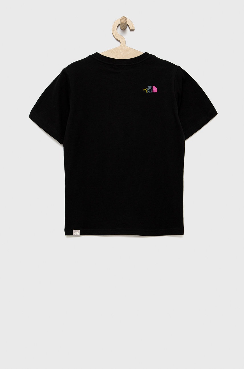 

Дитяча бавовняна футболка The North Face колір чорний