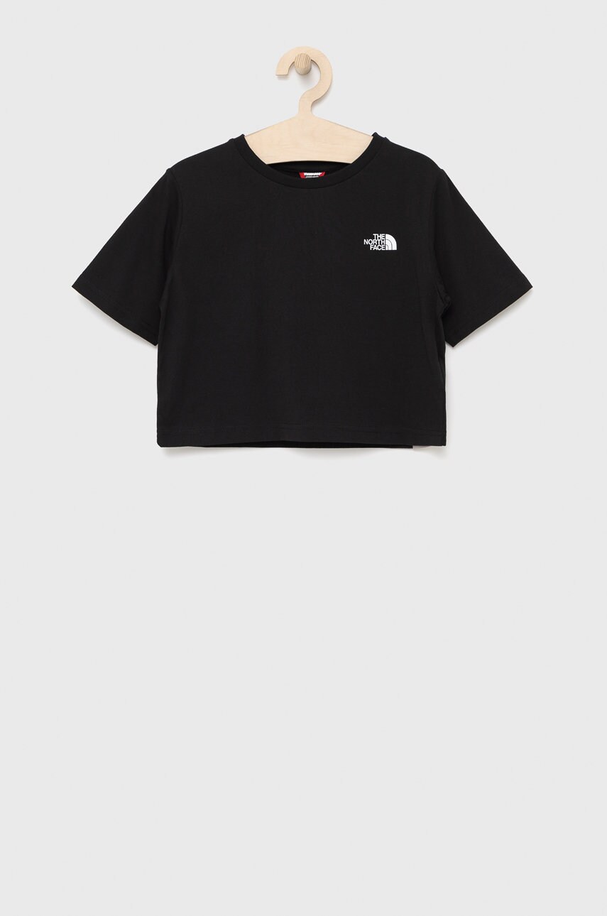 The north face tricou de bumbac pentru copii culoarea negru