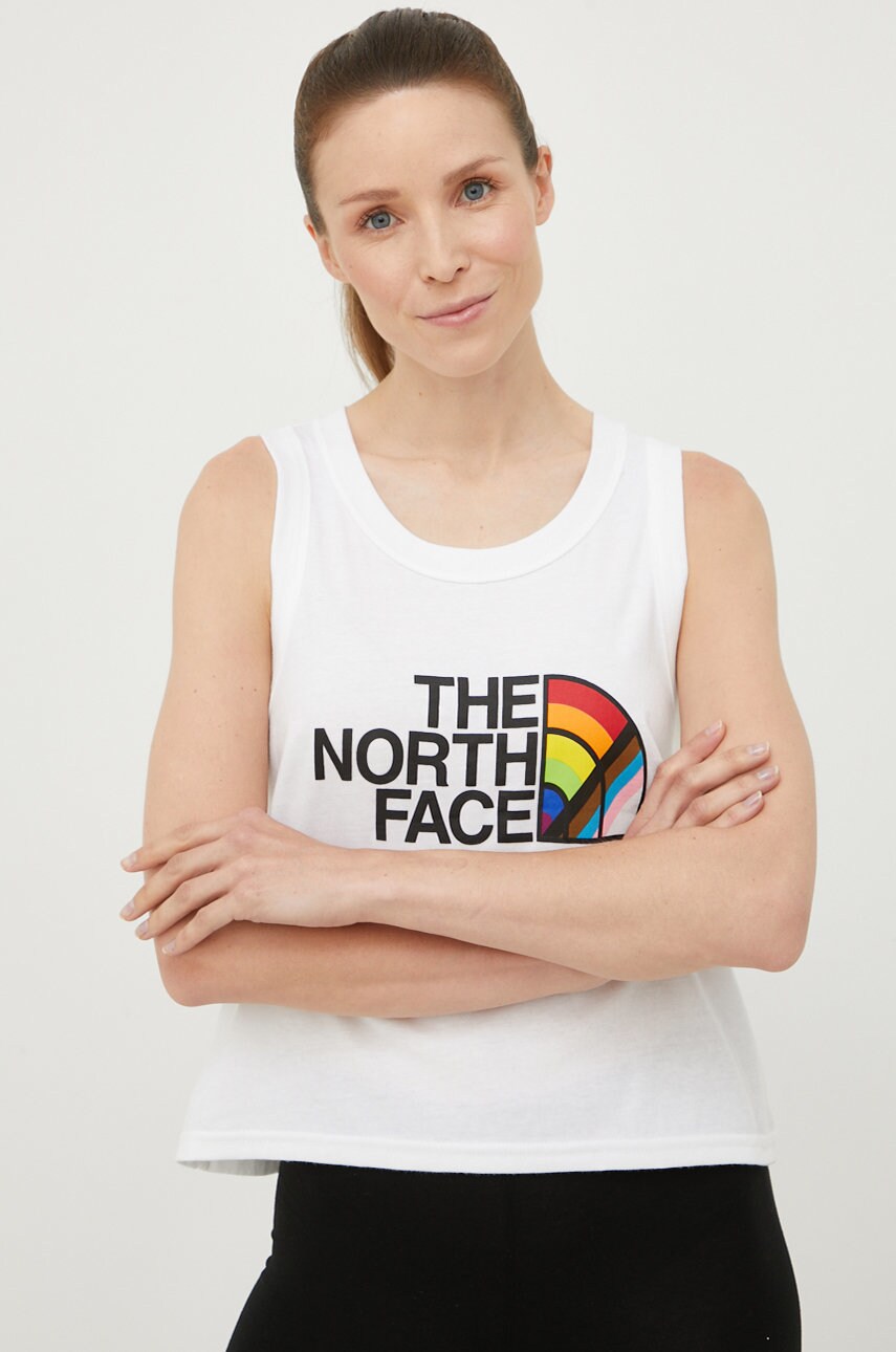 

Хлопковый топ The North Face Pride цвет белый