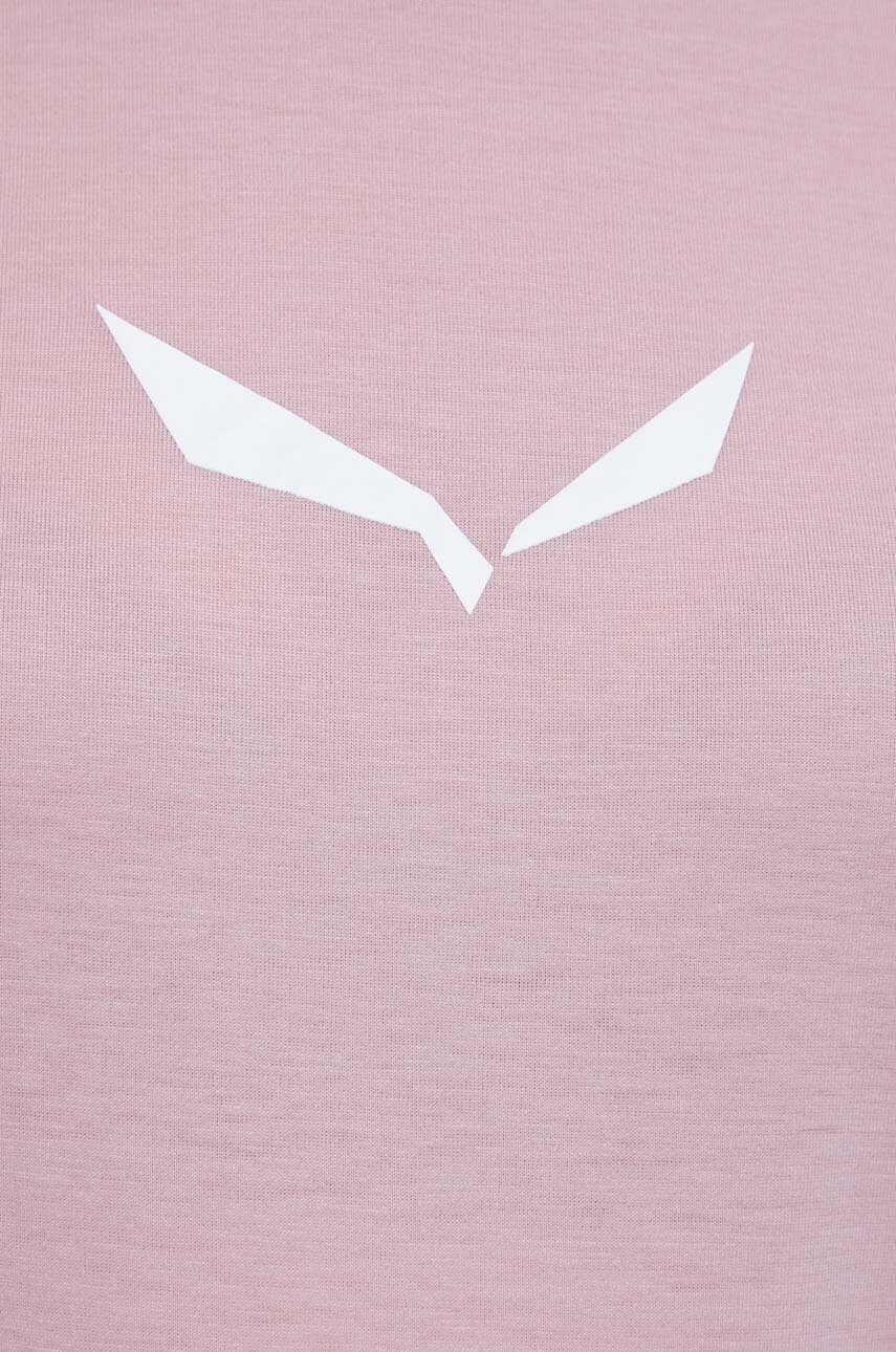 Αθλητικό μπλουζάκι Salewa Solidlogo χρώμα: ροζ φωτογραφία