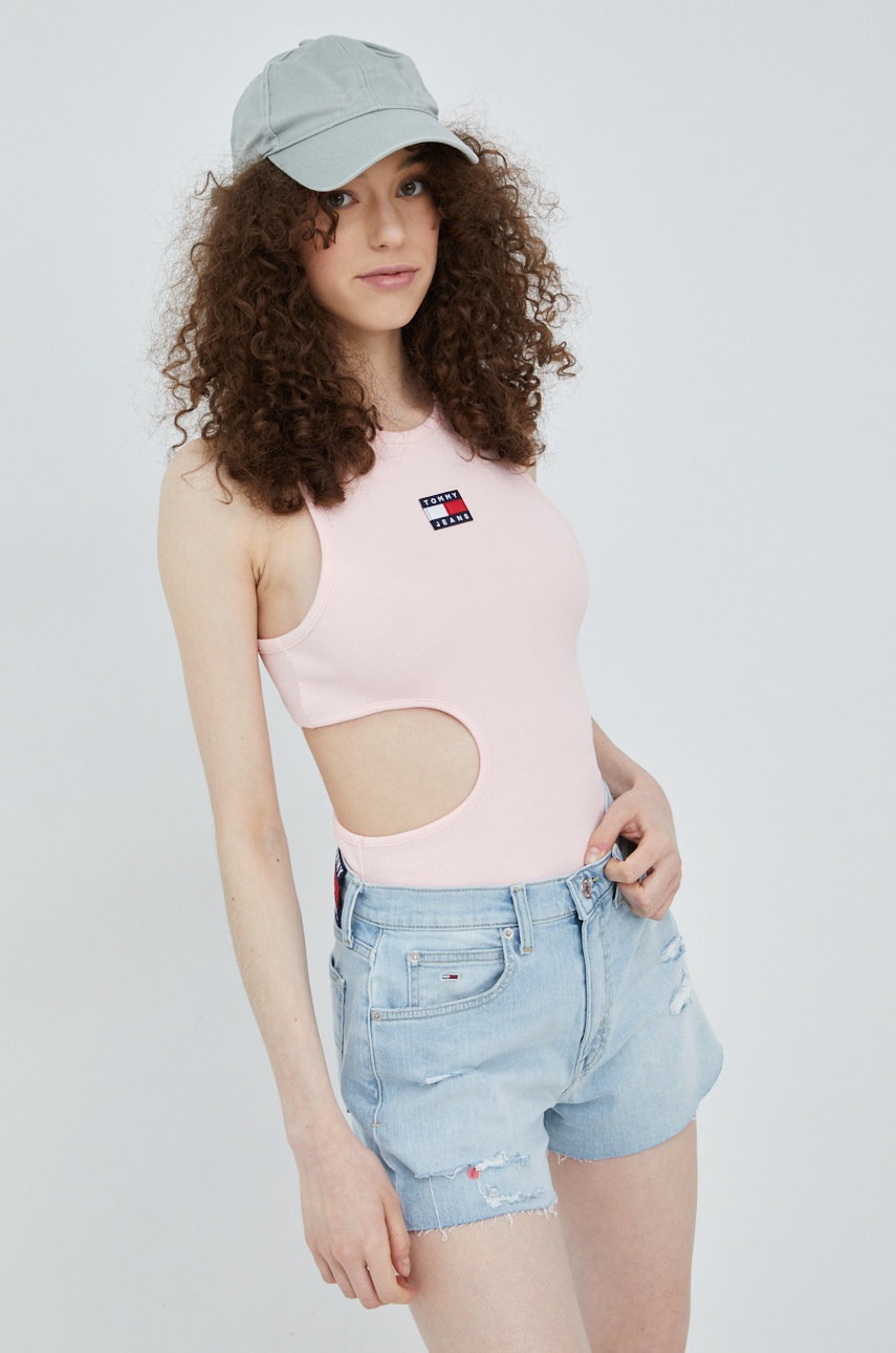 

Боди Tommy Jeans дамско в розово, Розов