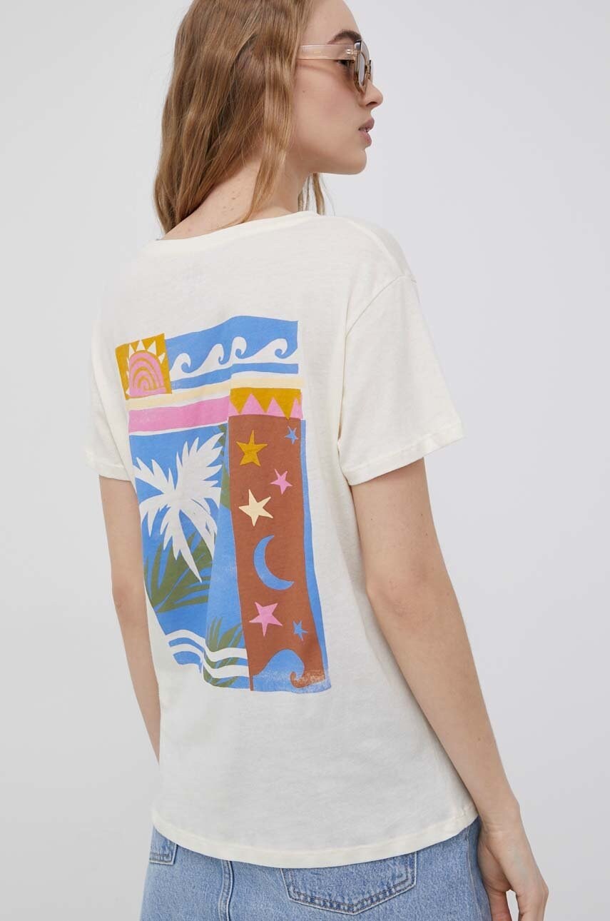 Billabong tricou din bumbac culoarea bej