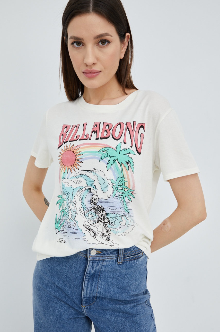 

Памучна тениска Billabong в бежово, Бежов