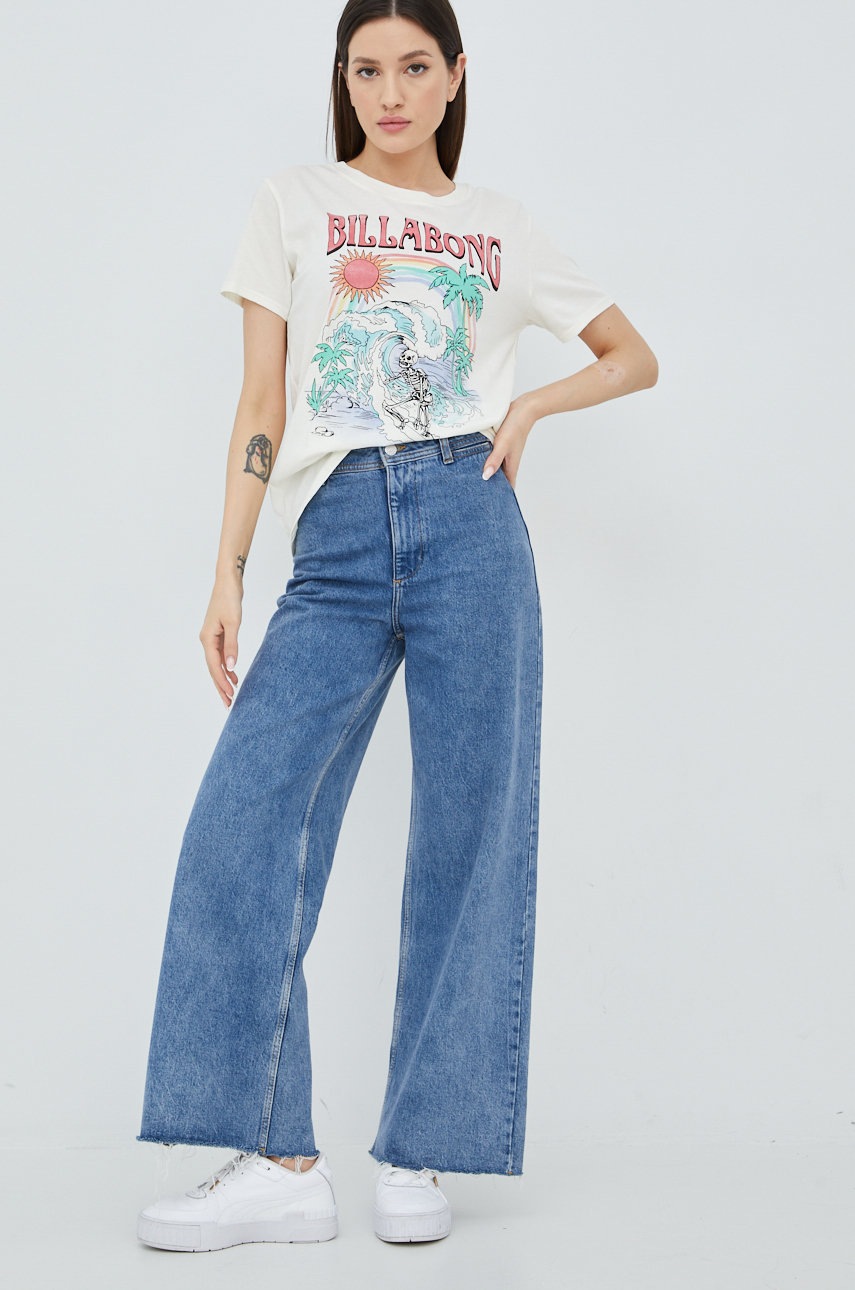

Хлопковая футболка Billabong цвет бежевый