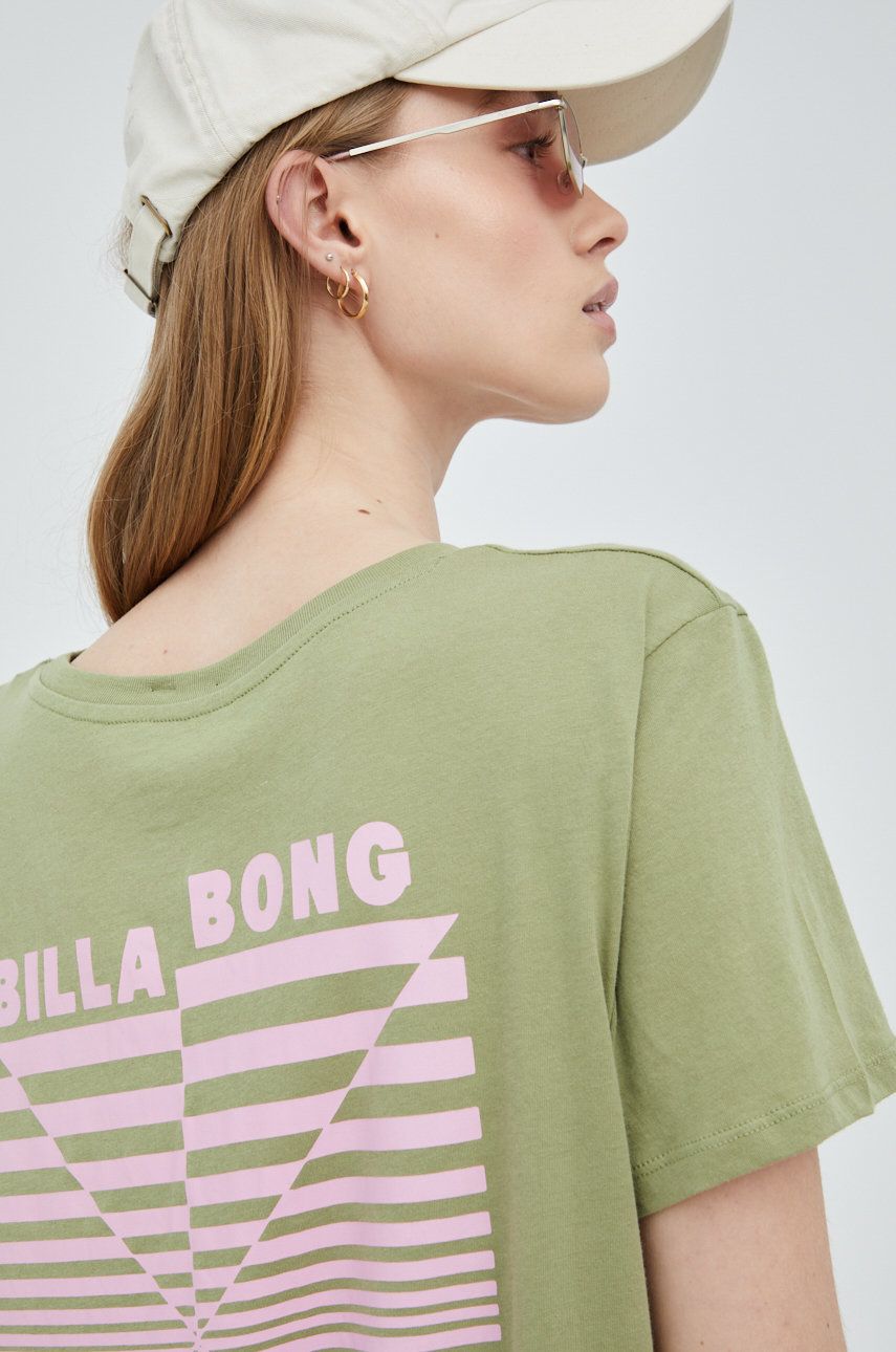 Billabong t-shirt bawełniany kolor zielony
