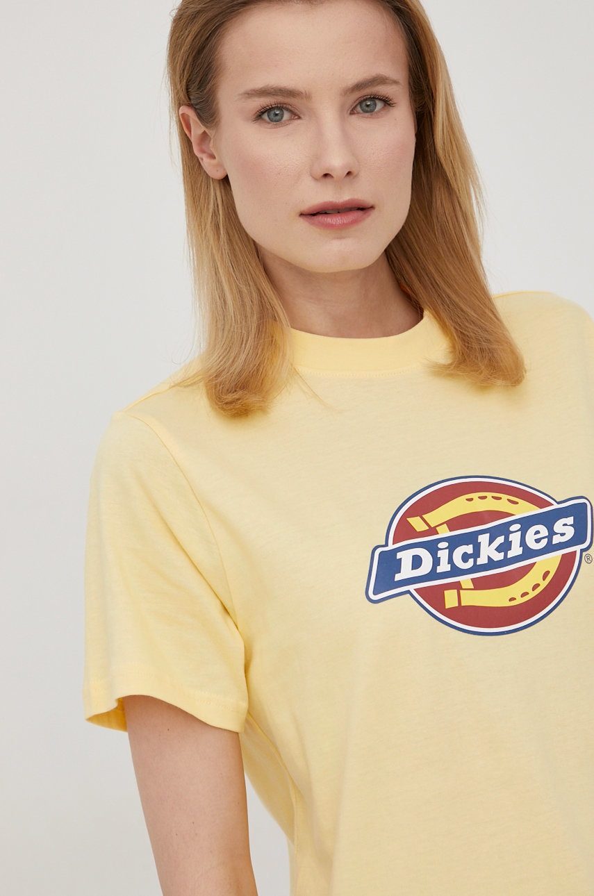 

Бавовняна футболка Dickies колір жовтий