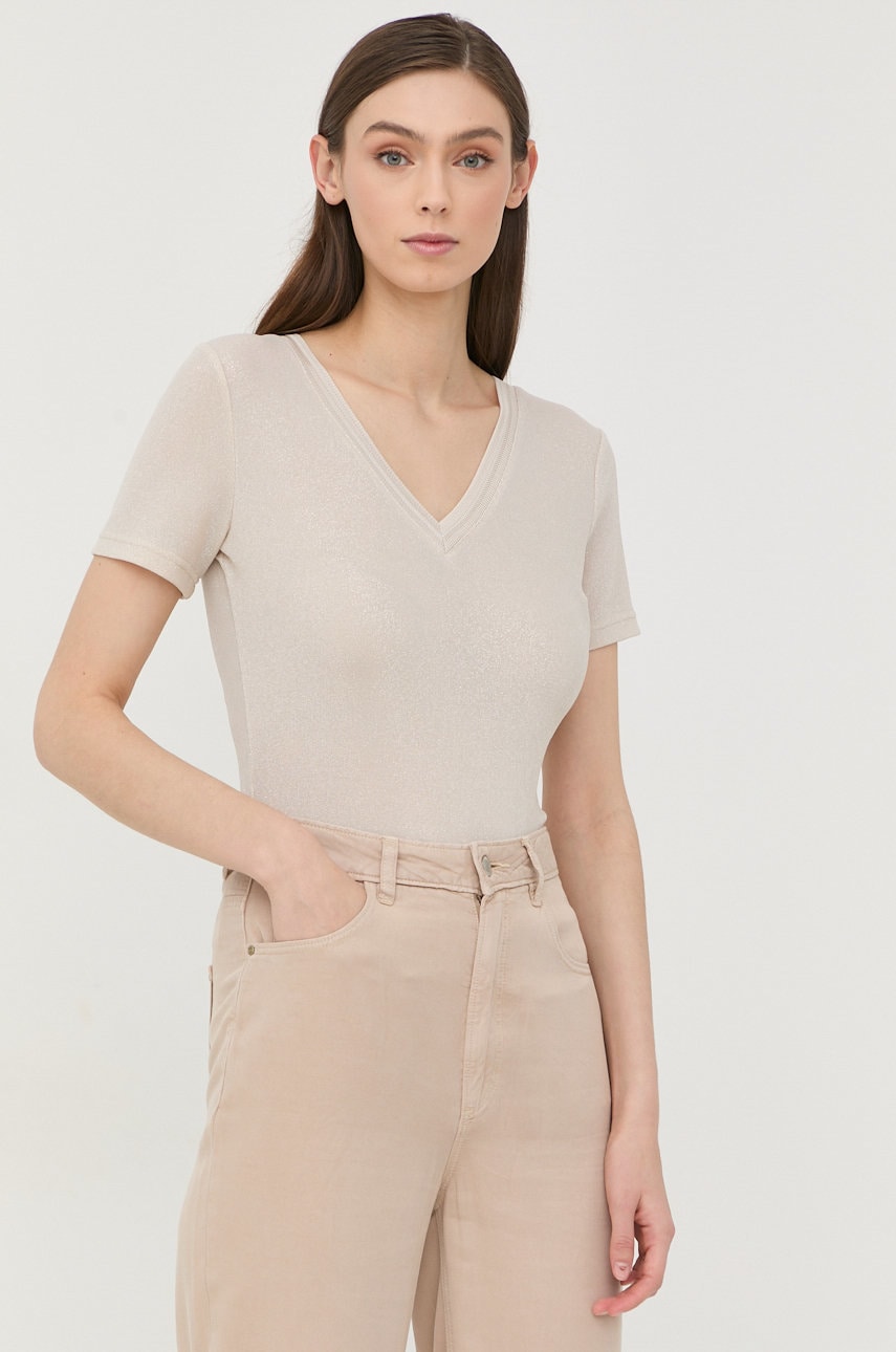 Morgan tricou femei, culoarea bej Morgan tricou femei, culoarea bej