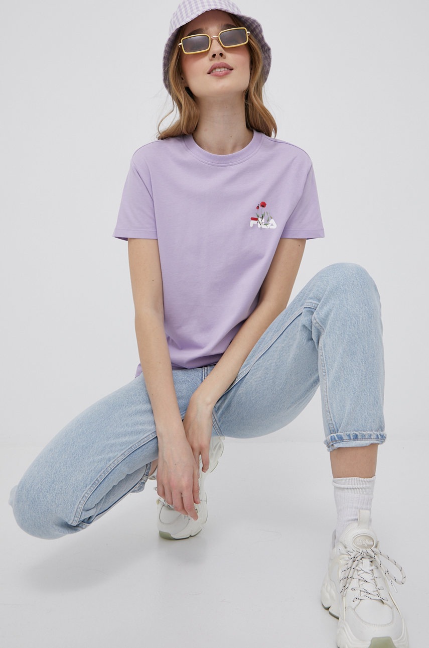 

Памучна тениска Fila в лилаво, Виолетов
