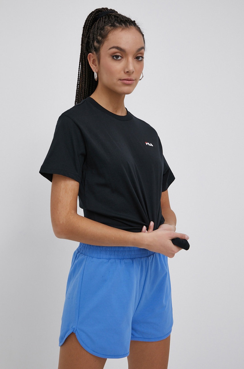 

Хлопковая футболка Fila (2-pack) цвет чёрный