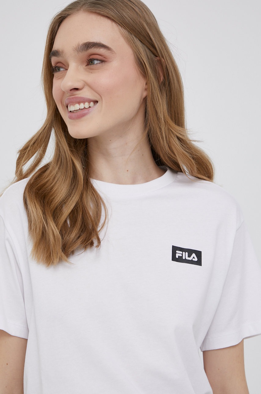 

Памучна тениска Fila в бяло, Бял