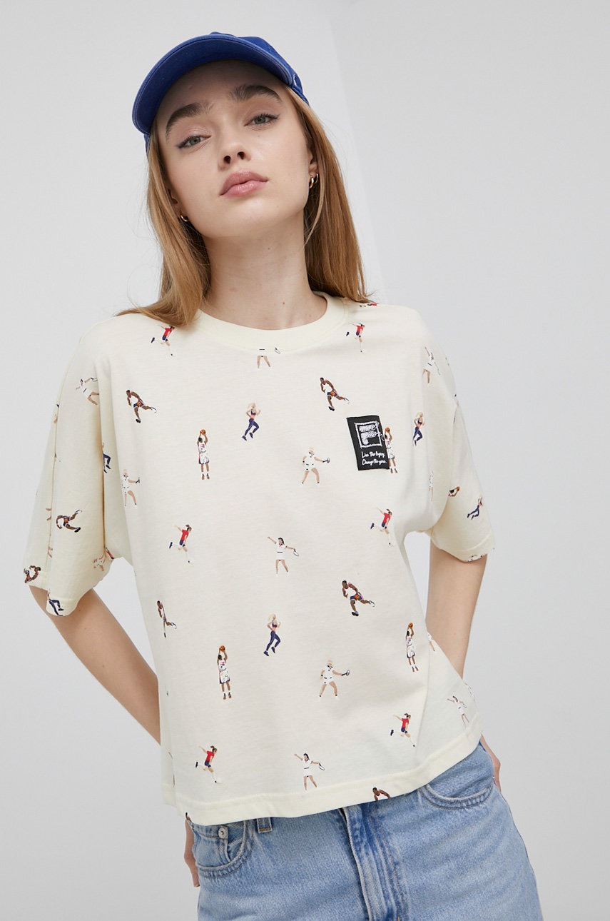 

Памучна тениска Fila в бежово, Бежов