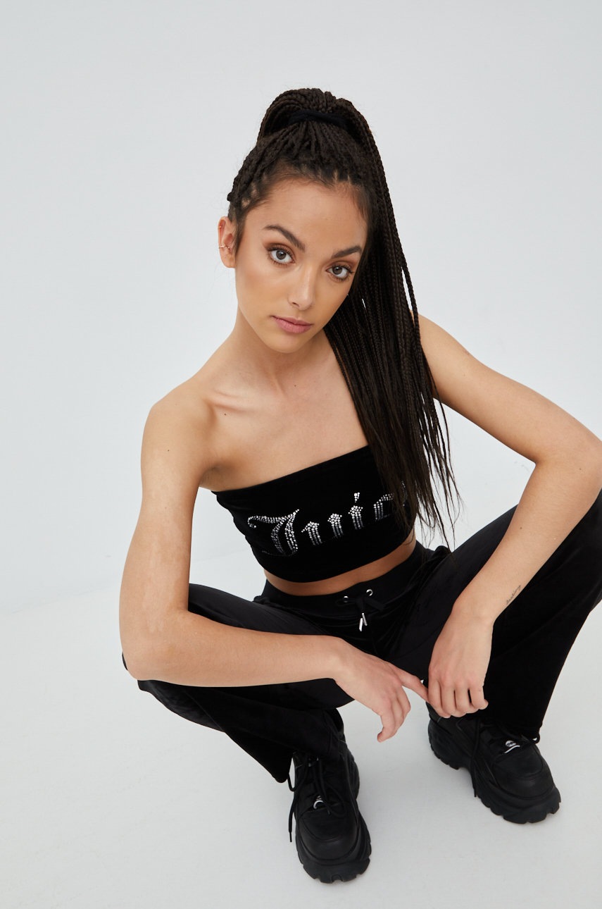

Топ Juicy Couture дамски в черно, Черен