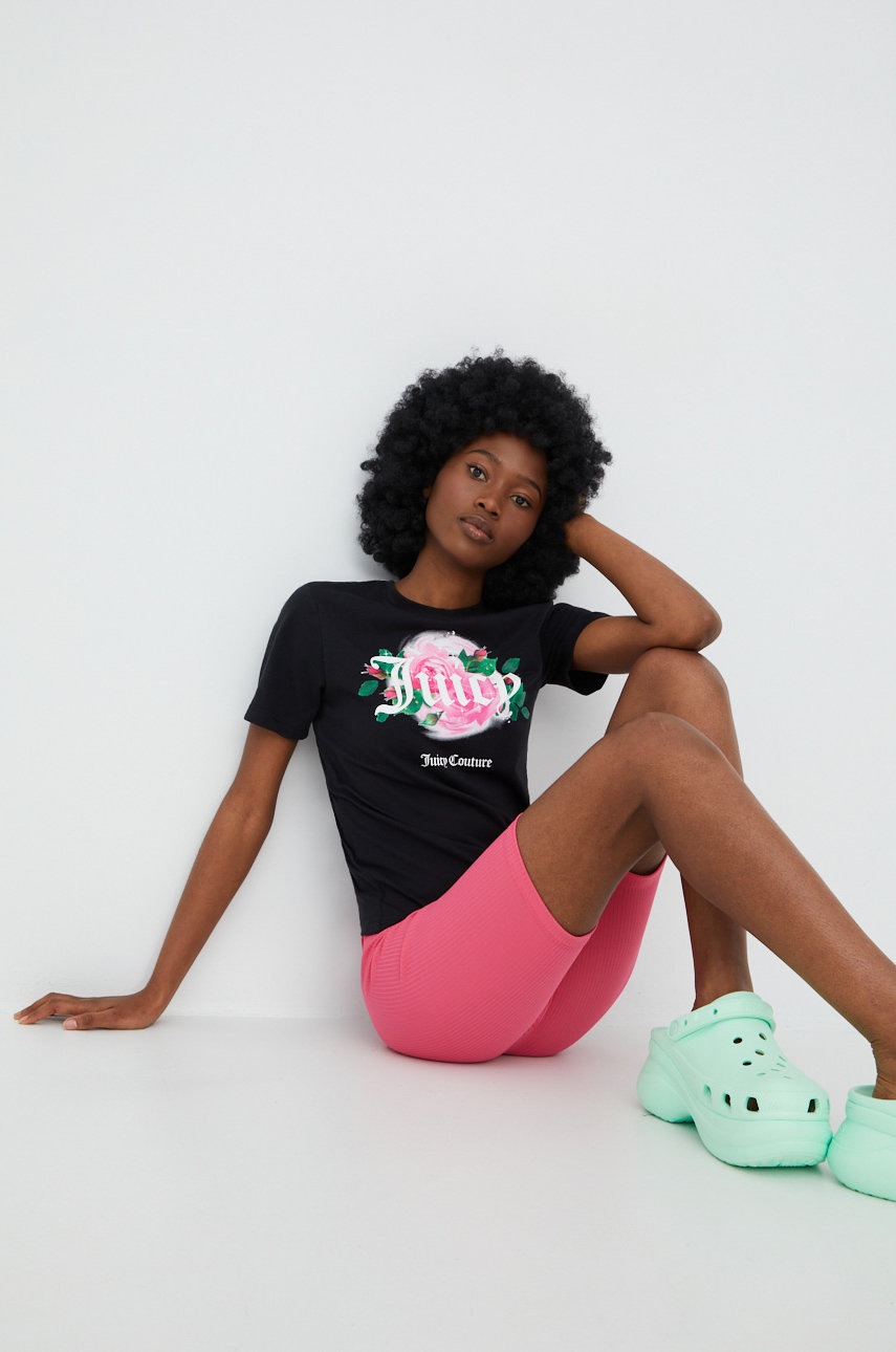 

Тениска Juicy Couture в черно, Черен