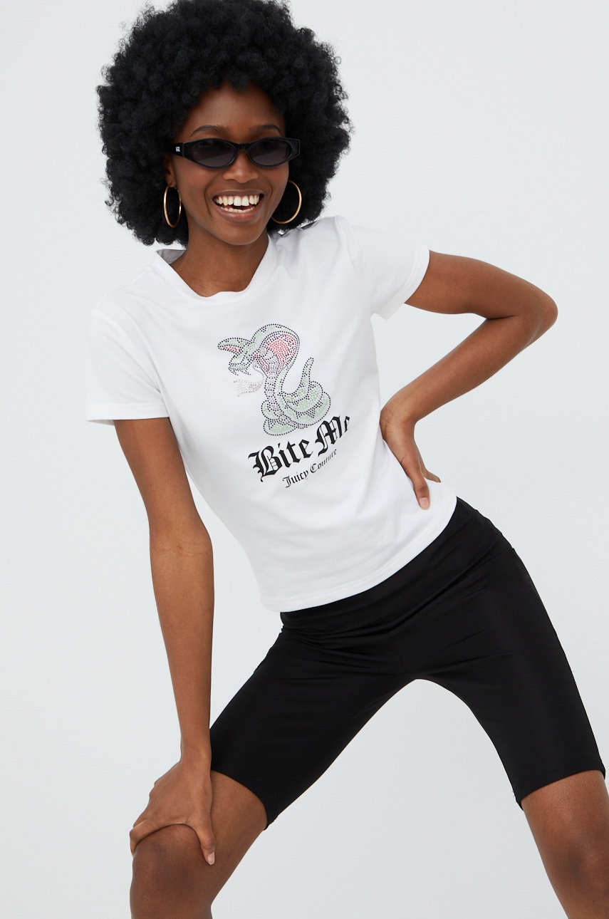 

Тениска Juicy Couture в бяло, Бял