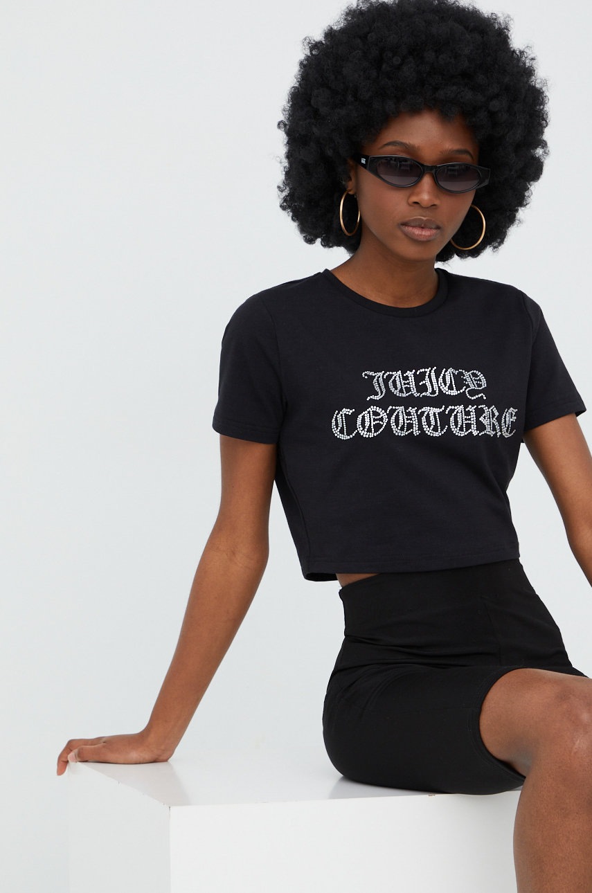 

Тениска Juicy Couture в черно, Черен