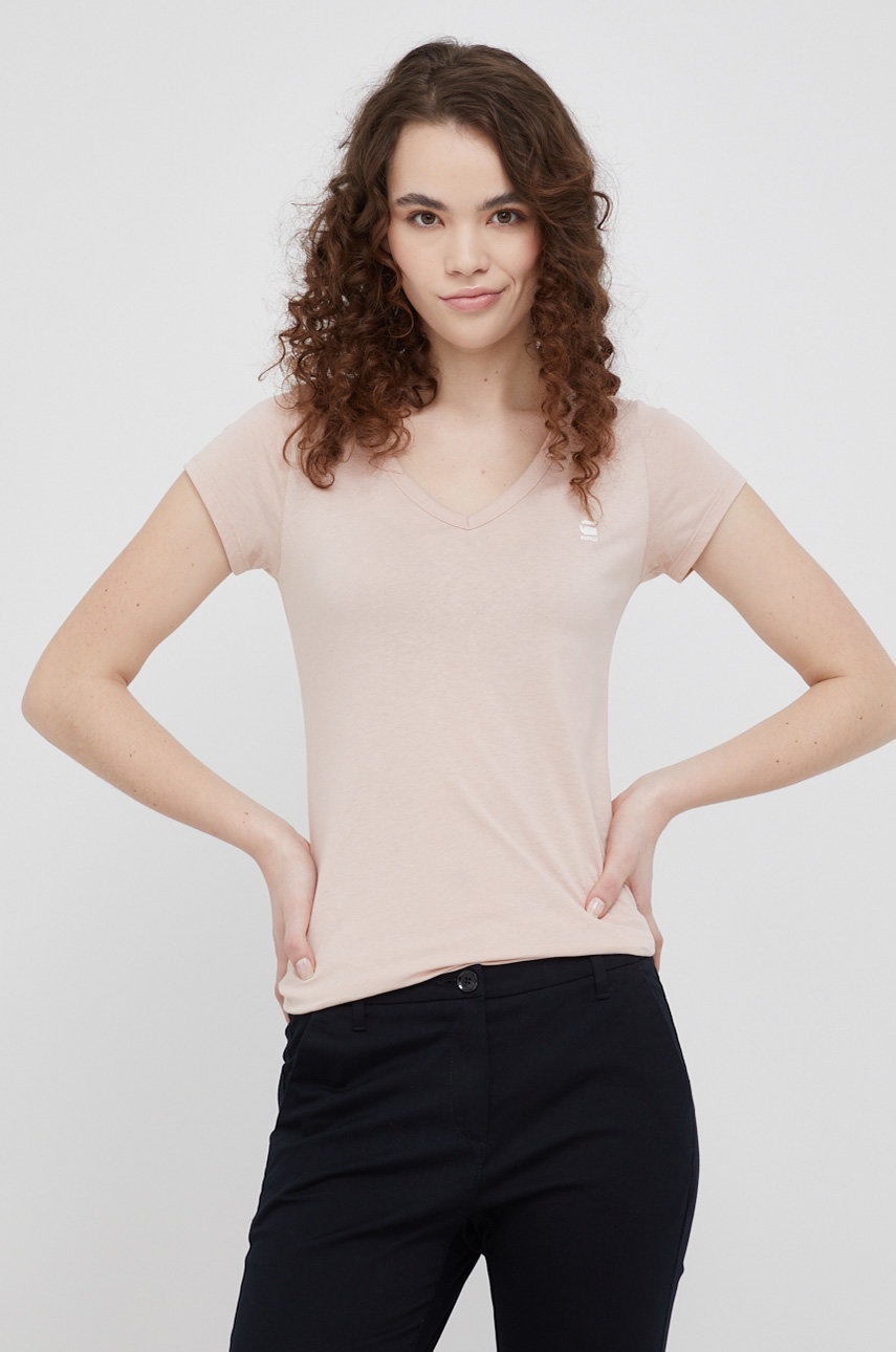 

Тениска G-Star Raw дамски в бежово, Бежов