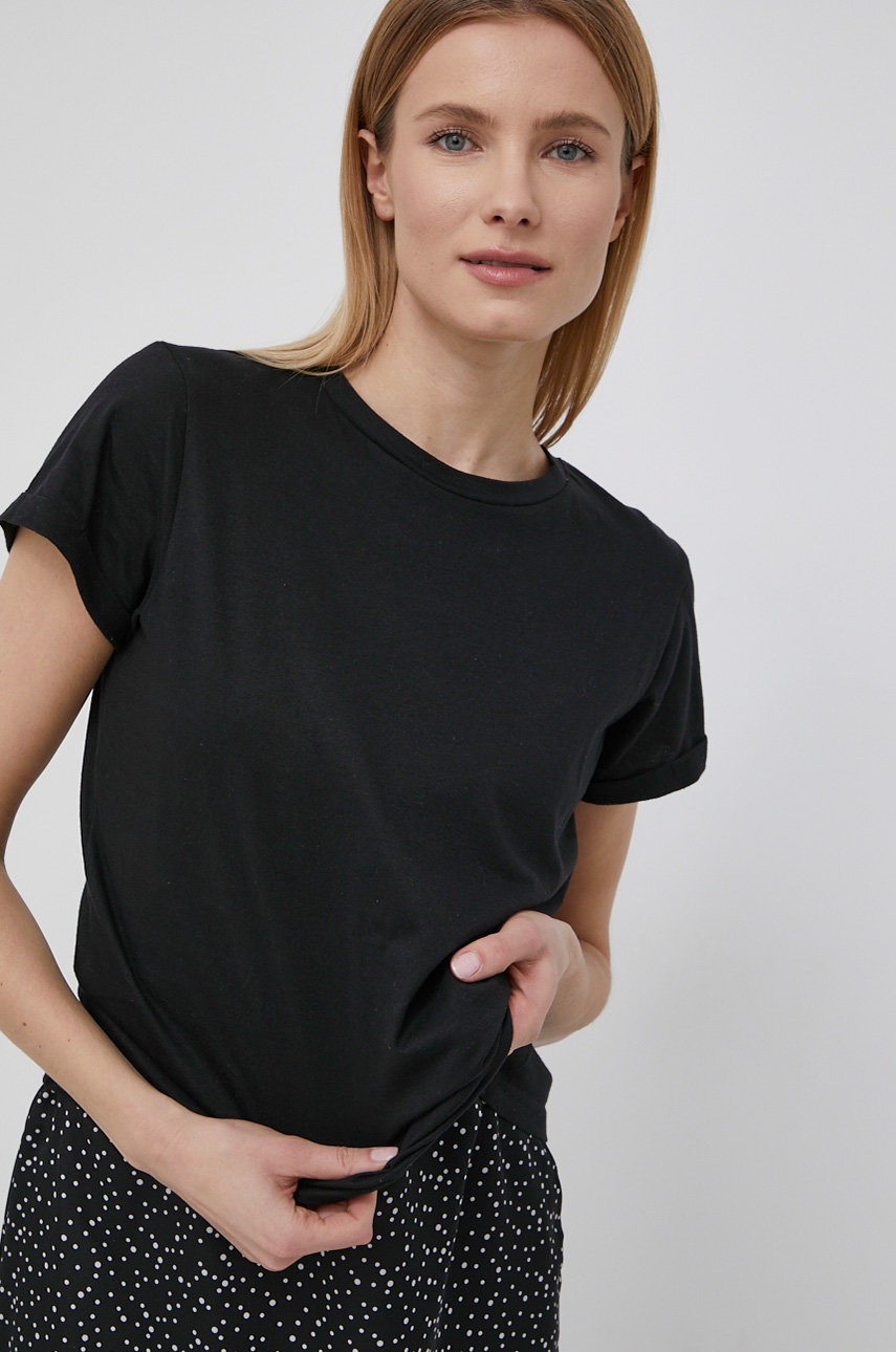 

Памучна тениска Brave Soul в черно, Черен