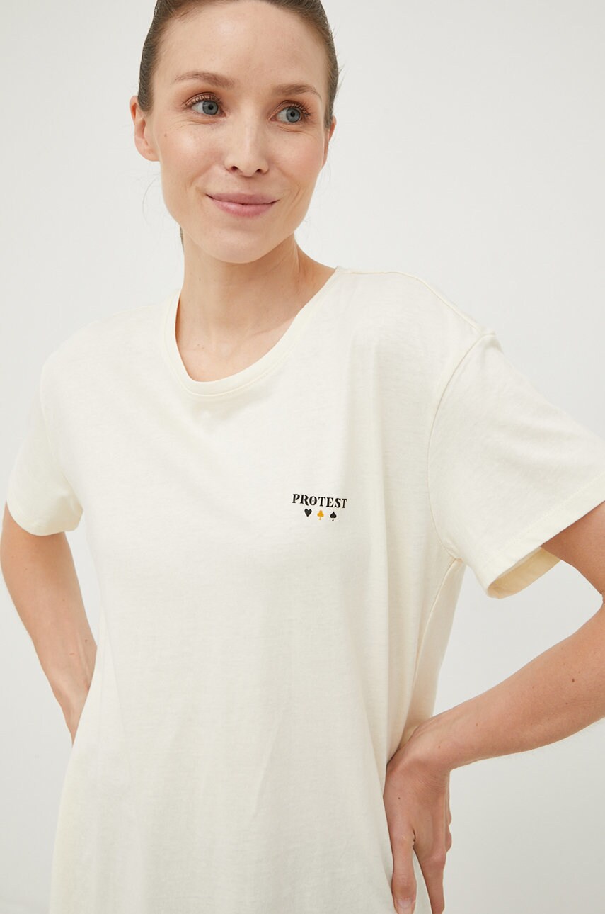 Protest tricou din bumbac culoarea bej
