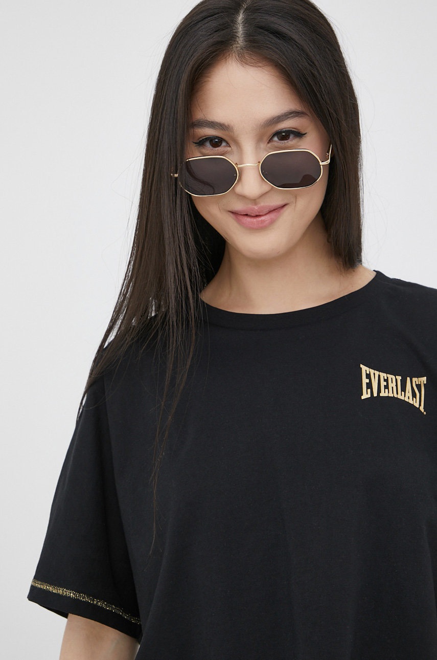 

Памучна тениска Everlast в черно, Черен
