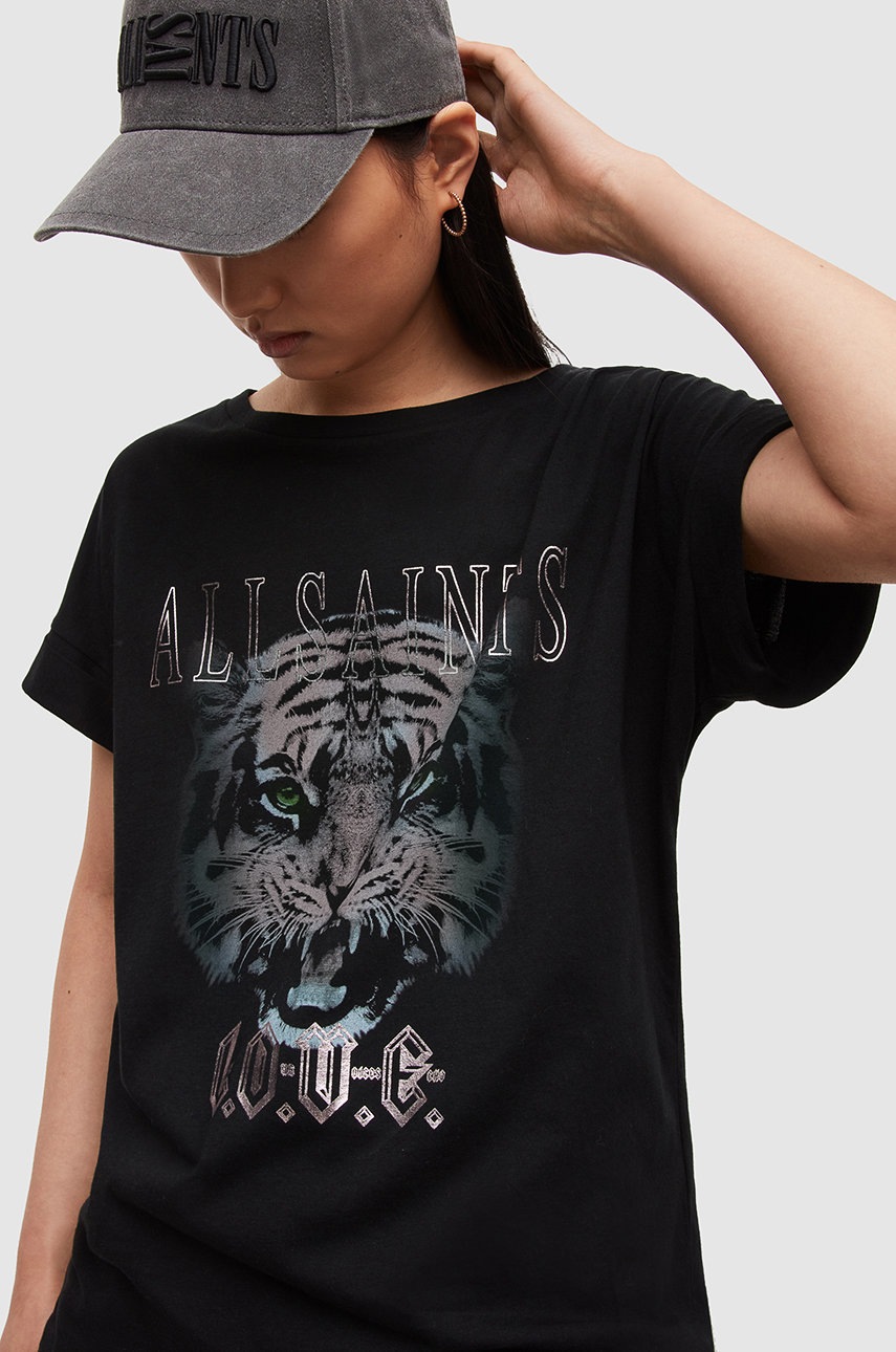 

Бавовняна футболка AllSaints колір чорний