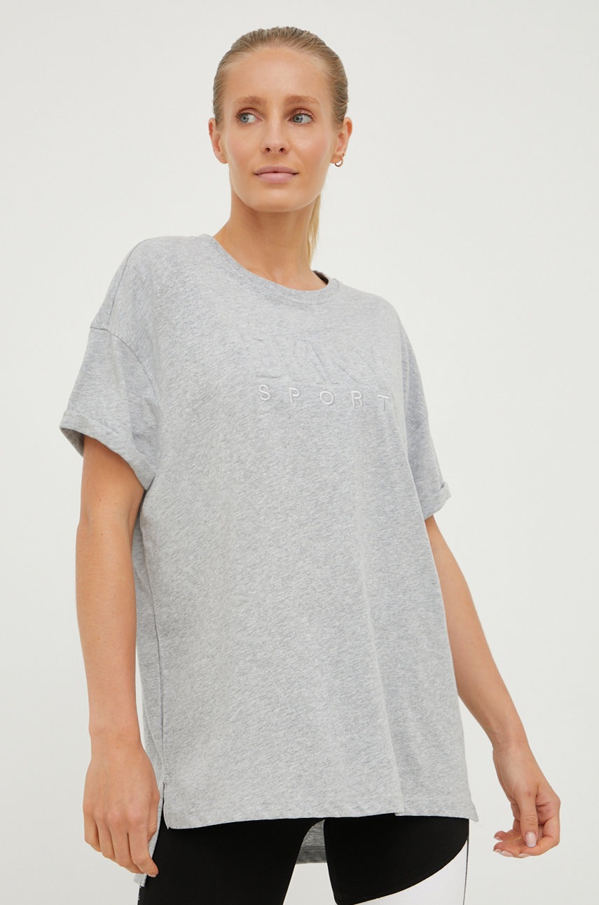 

Хлопковая футболка Dkny цвет серый