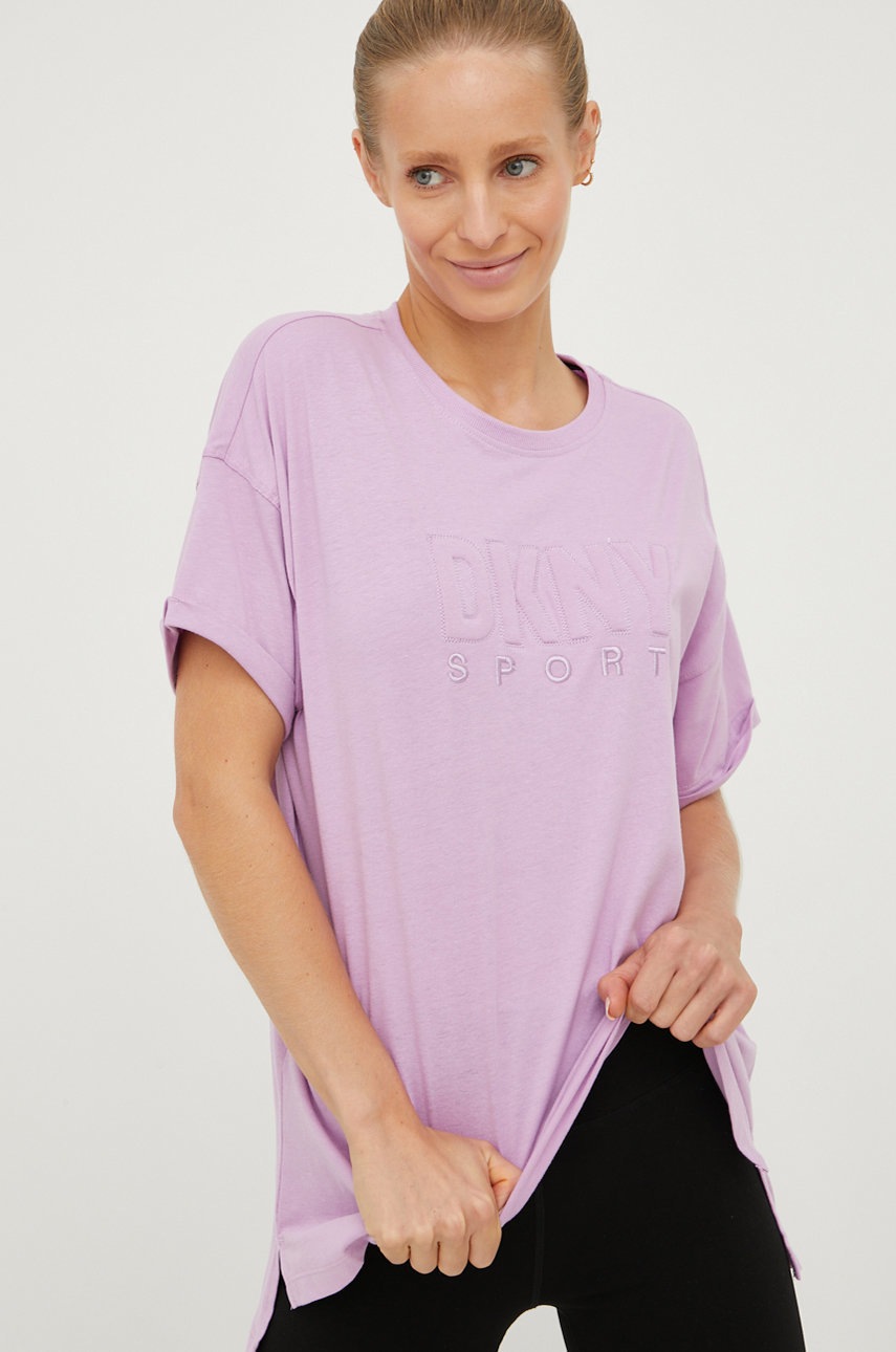 

Памучна тениска Dkny в лилаво, Виолетов