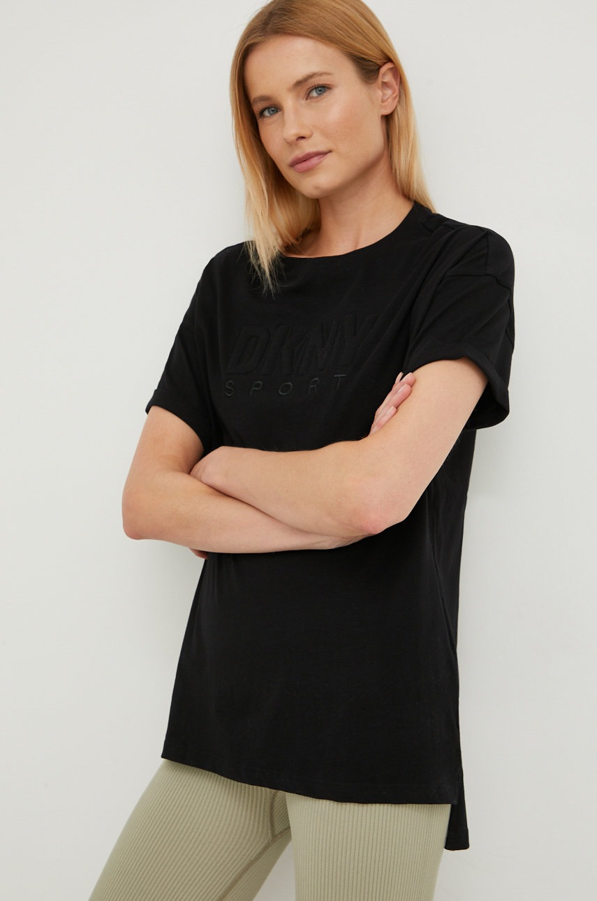 

Памучна тениска Dkny в черно, Черен