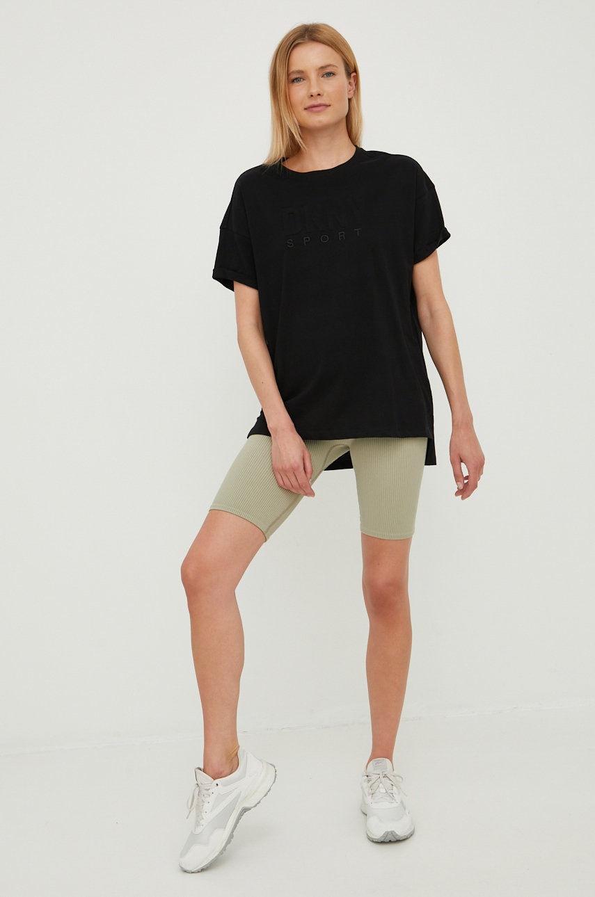 

Хлопковая футболка Dkny цвет чёрный