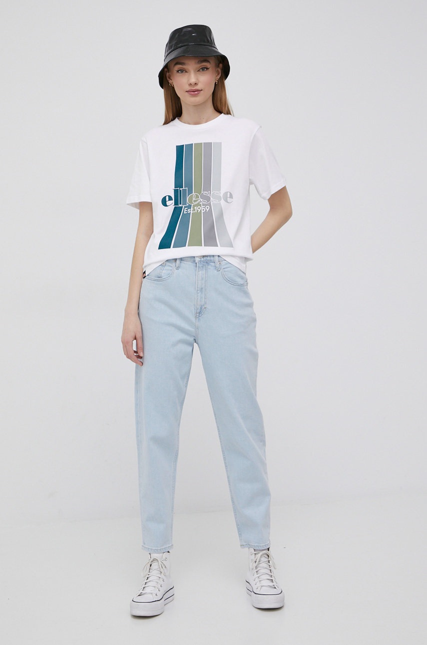 

Хлопковая футболка Ellesse цвет белый