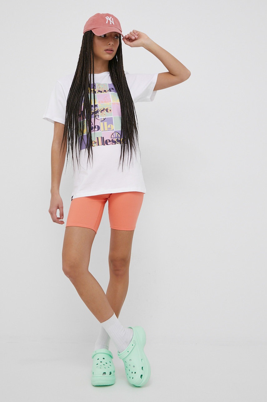 

Хлопковая футболка Ellesse цвет белый