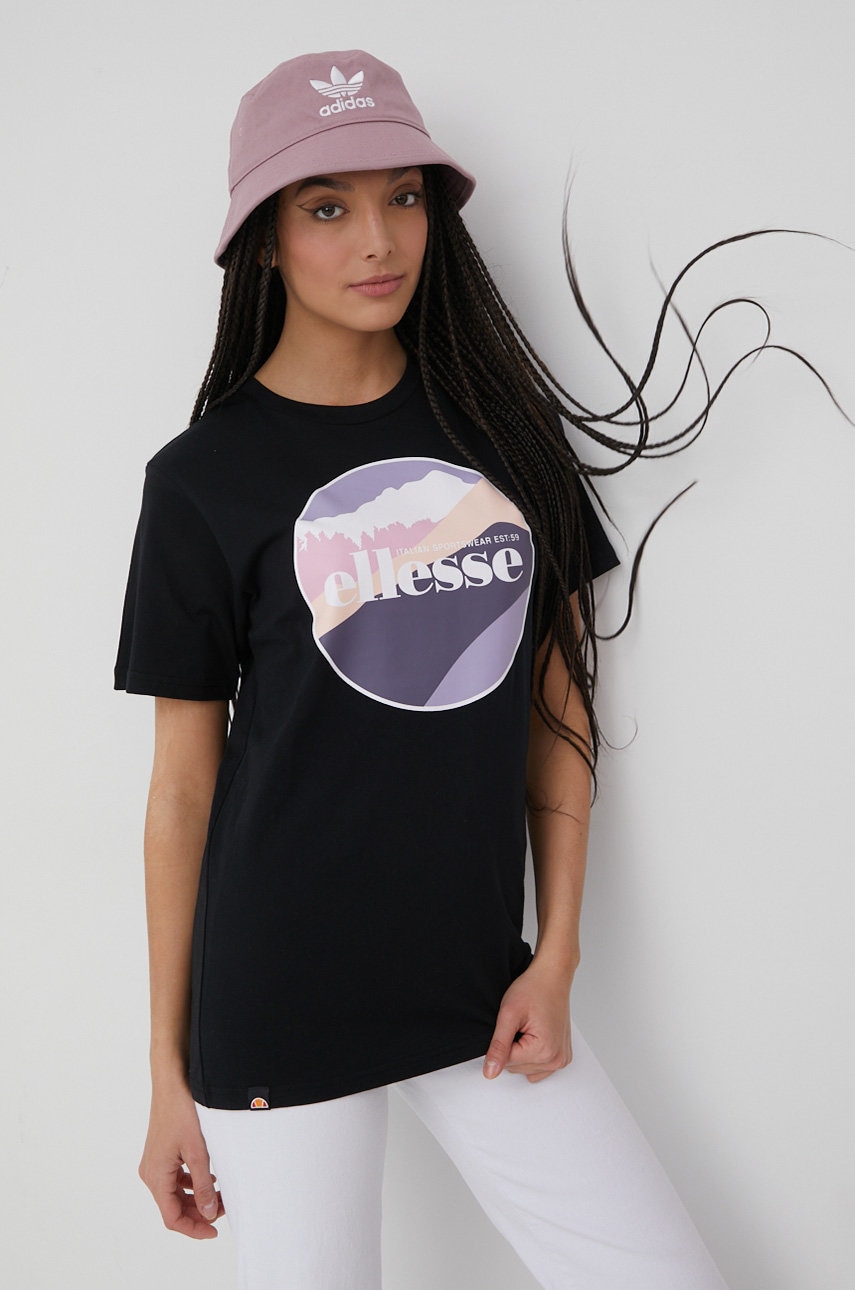 

Памучна тениска Ellesse в черно, Черен