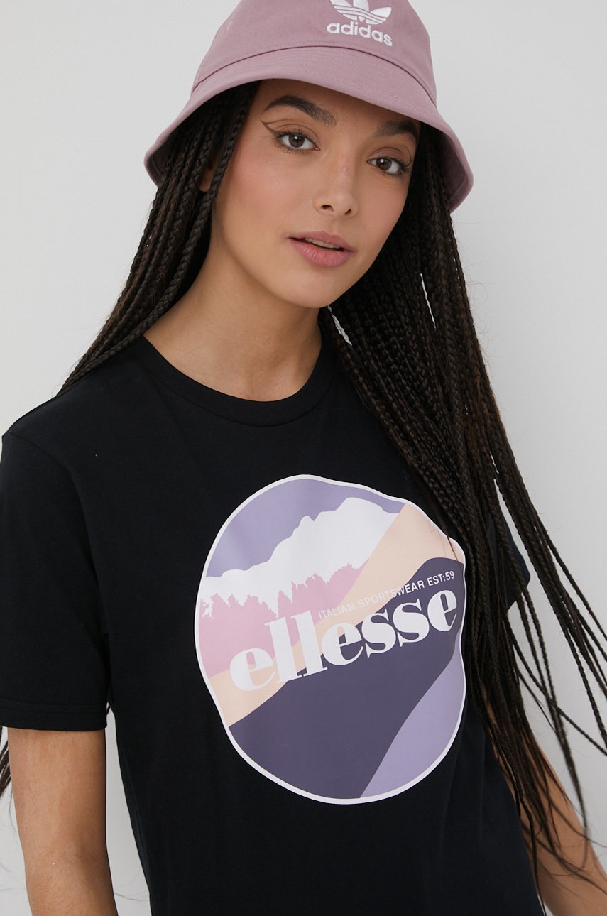 

Хлопковая футболка Ellesse цвет чёрный