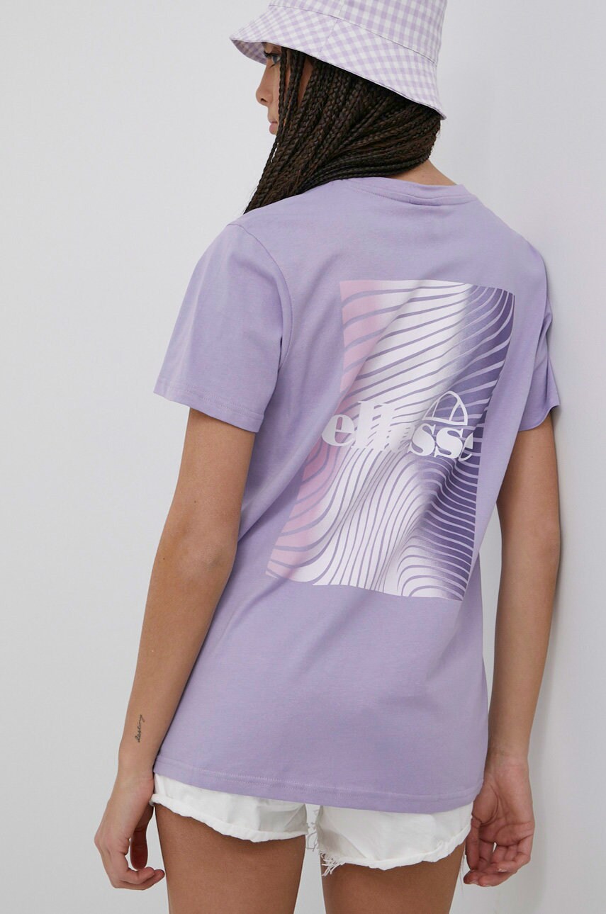 Ellesse tricou din bumbac culoarea violet