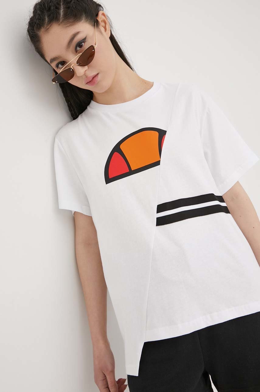 

Бавовняна футболка Ellesse колір білий