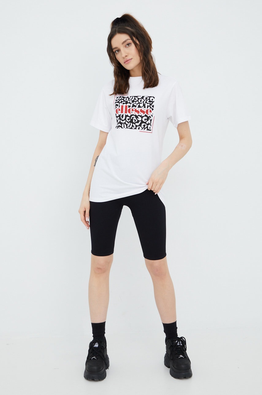 

Бавовняна футболка Ellesse колір білий