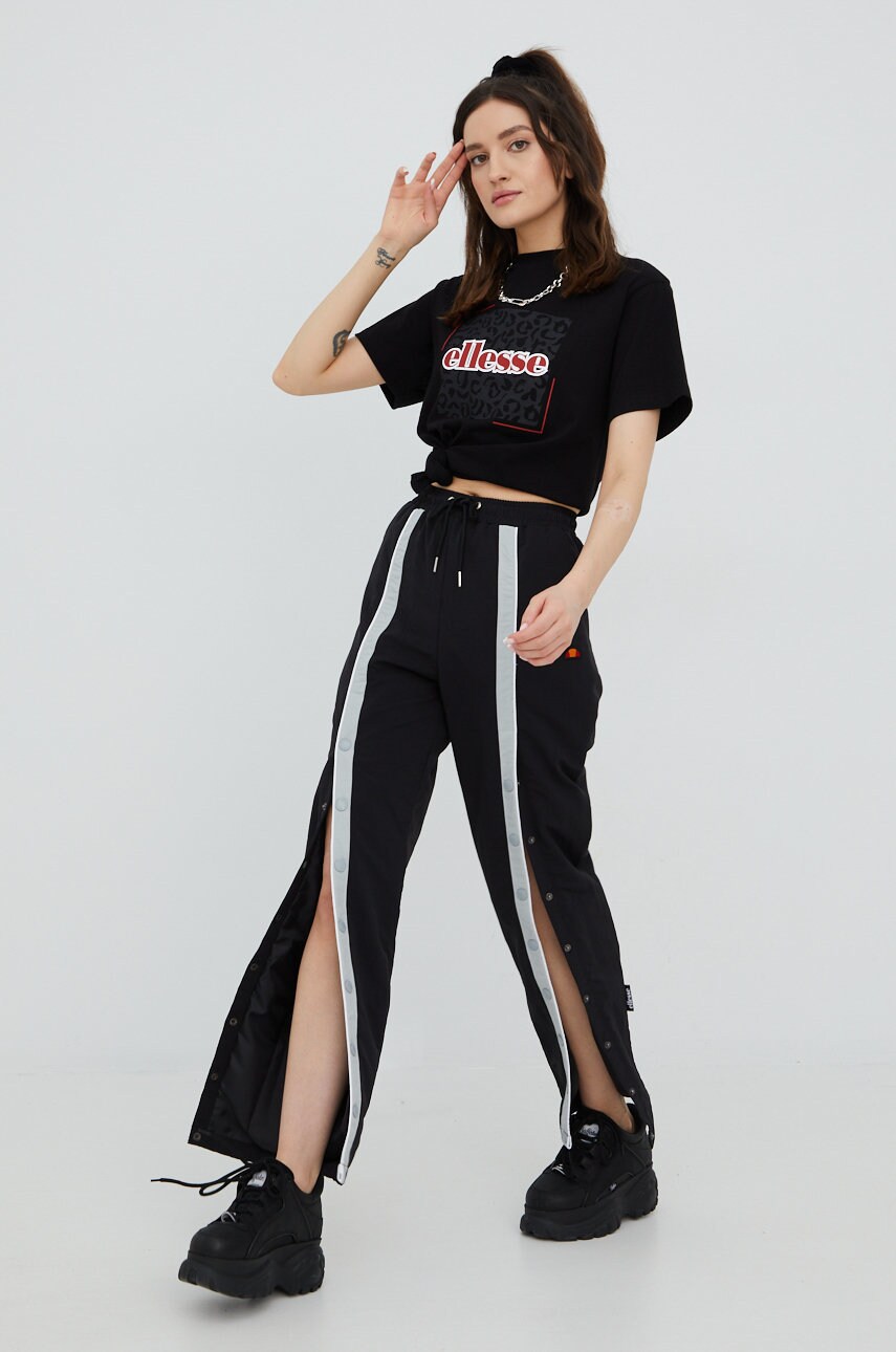 

Хлопковая футболка Ellesse цвет чёрный