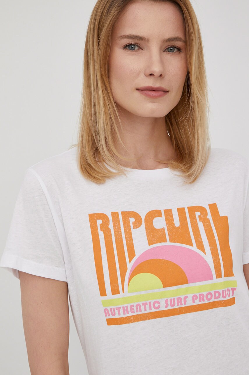 Rip curl tricou din bumbac culoarea alb