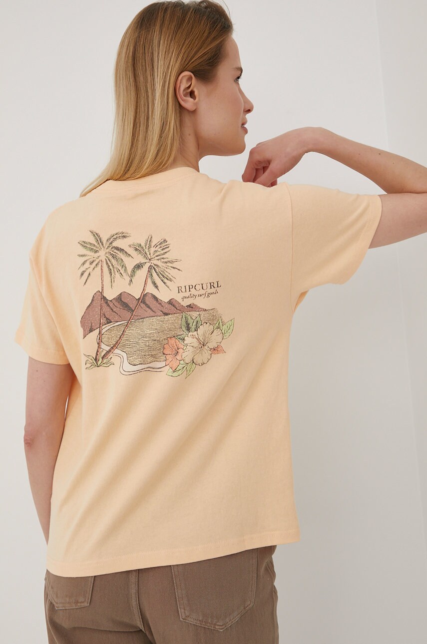 Rip curl tricou din bumbac culoarea portocaliu