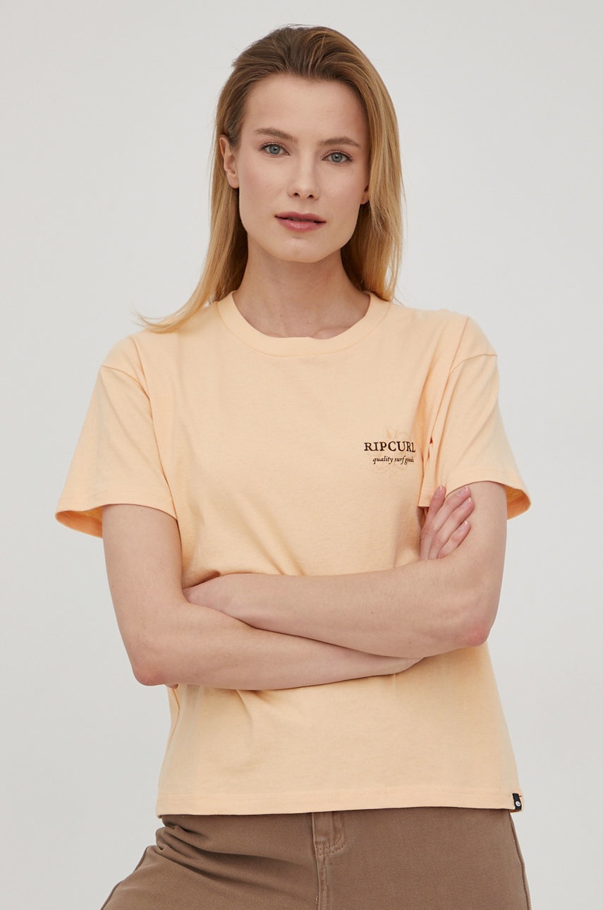 

Хлопковая футболка Rip Curl цвет оранжевый
