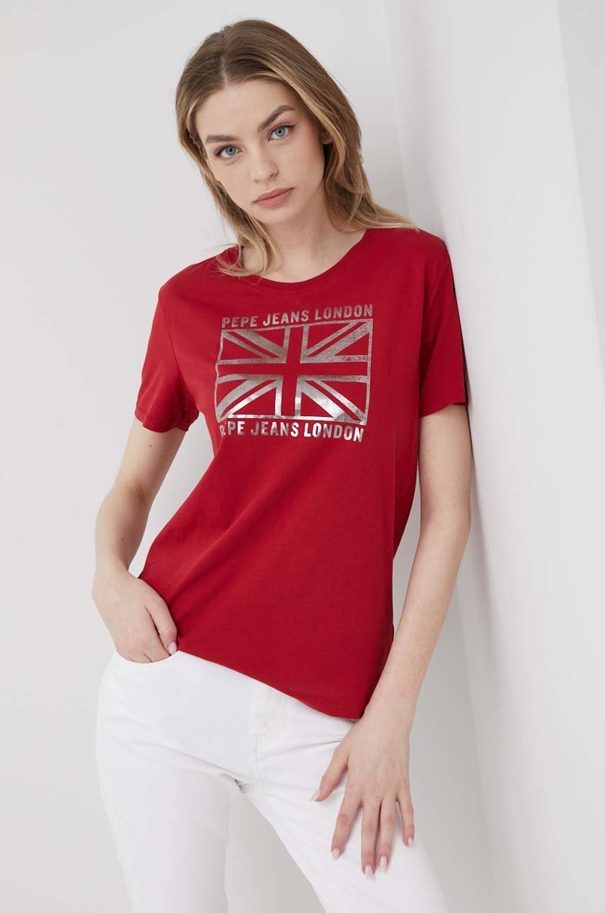 

Памучна тениска Pepe Jeans Zeldas в червено, Червен